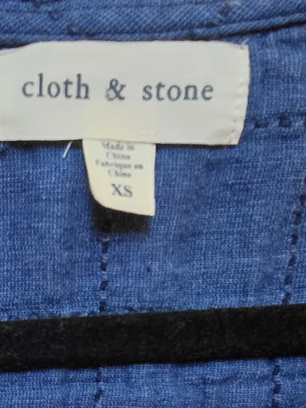Cloth & Stone Quilted Denim High-Low Tunic Dress Blue XS Frayed Pockets - Picture 4 of 11